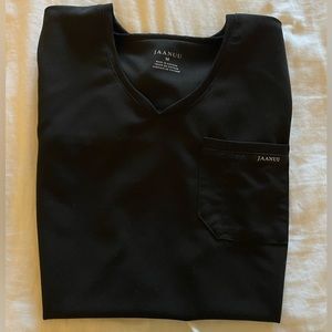 Jaanuu one pocket scrub top, black, size medium